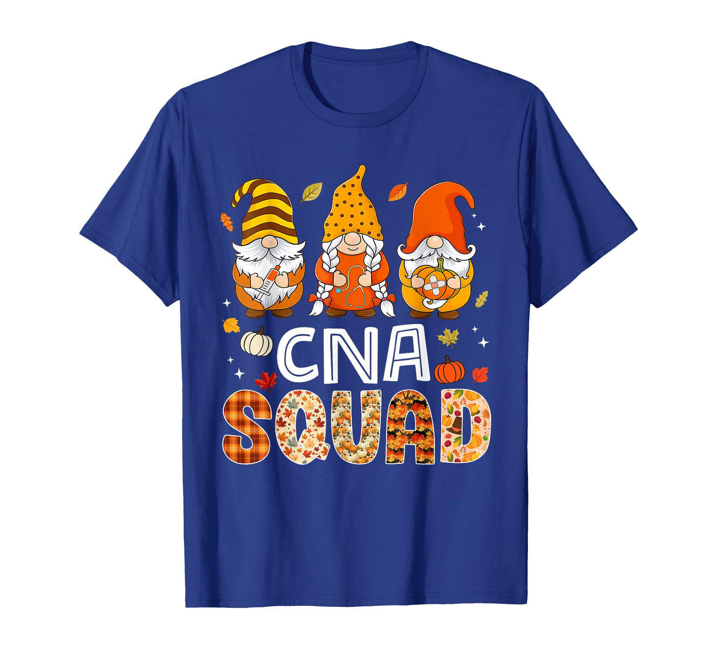 CNA Squad Gnome Nurse Leopard Thanksgiving Fall Stethoscope T-Shirt
