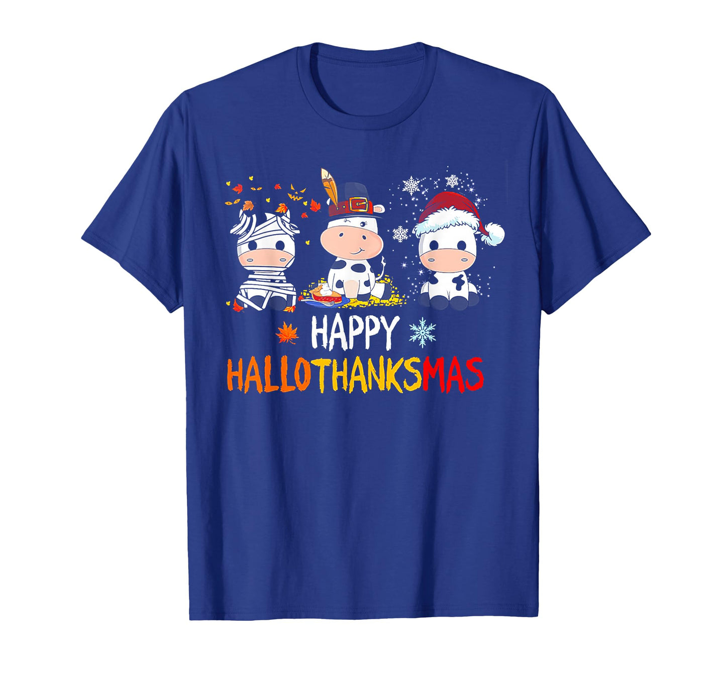 Cow Halloween - Happy HalloThanksMas T-Shirt