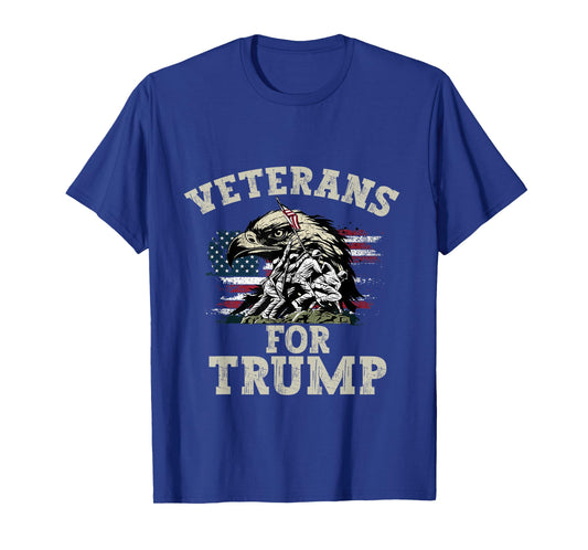 Veterans For Trump 2024 Vintage American Flag Men Women T-Shirt