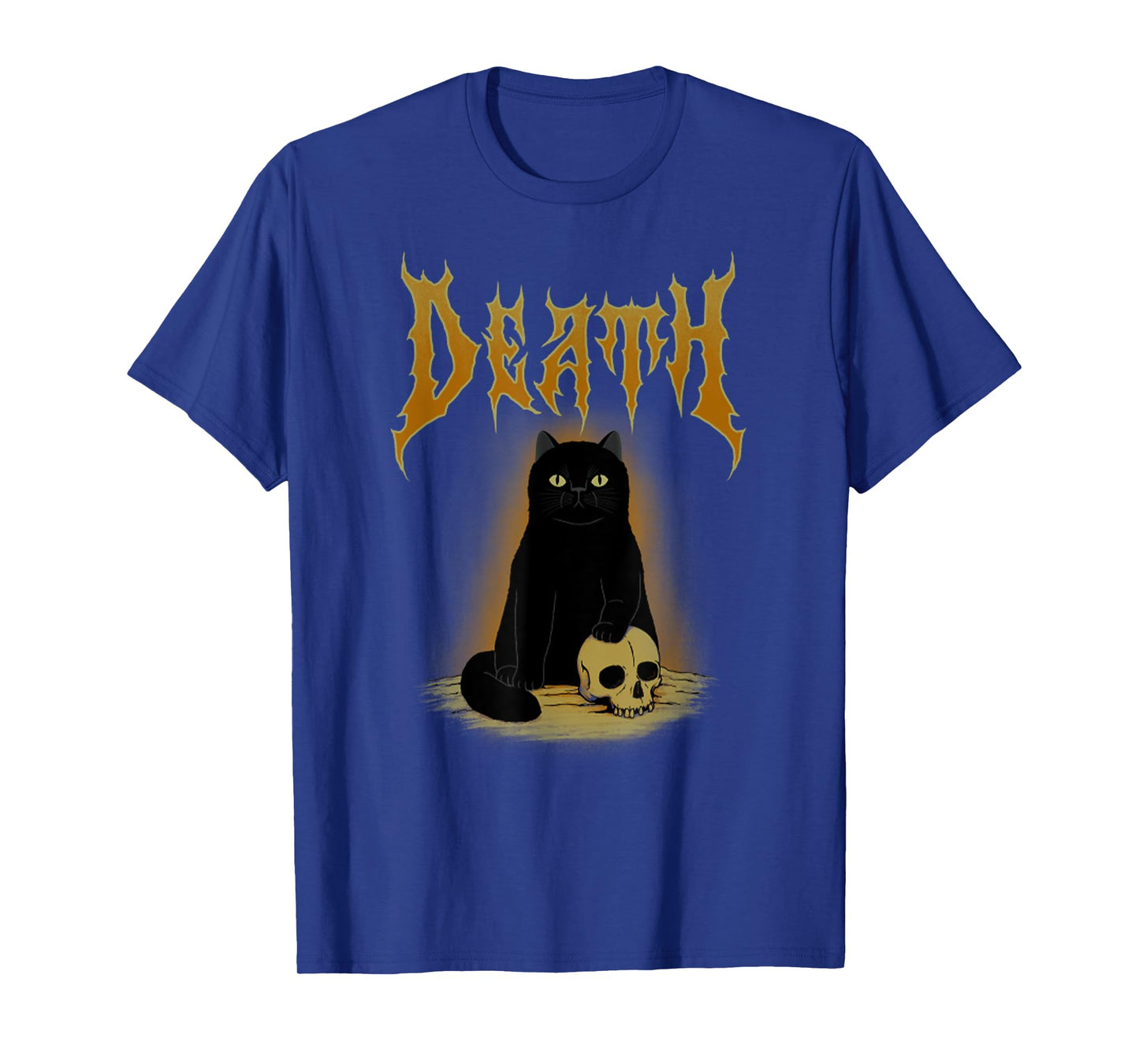 Vintage Death Metal Black Cat Skull Music Heavy Metal T-Shirt