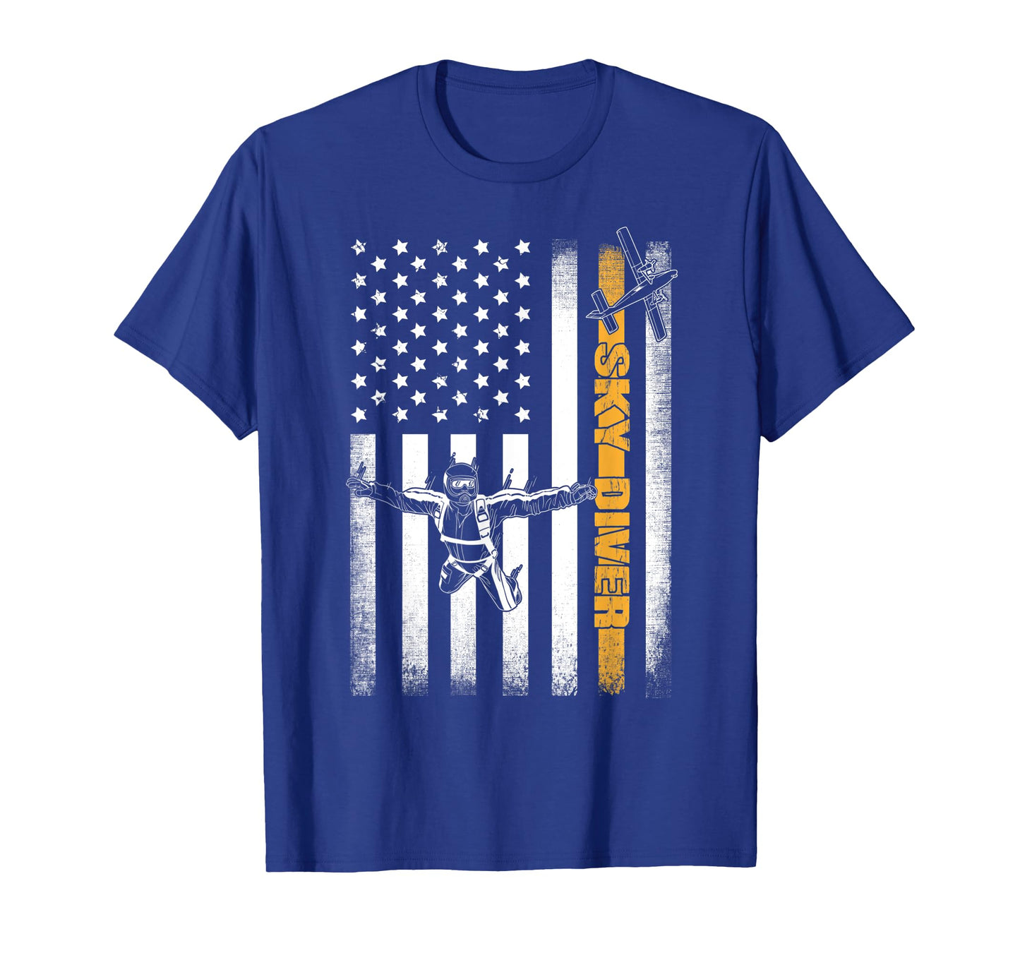 Funny Skydiving Gift Parachuting American Skydiver USA Flag T-Shirt
