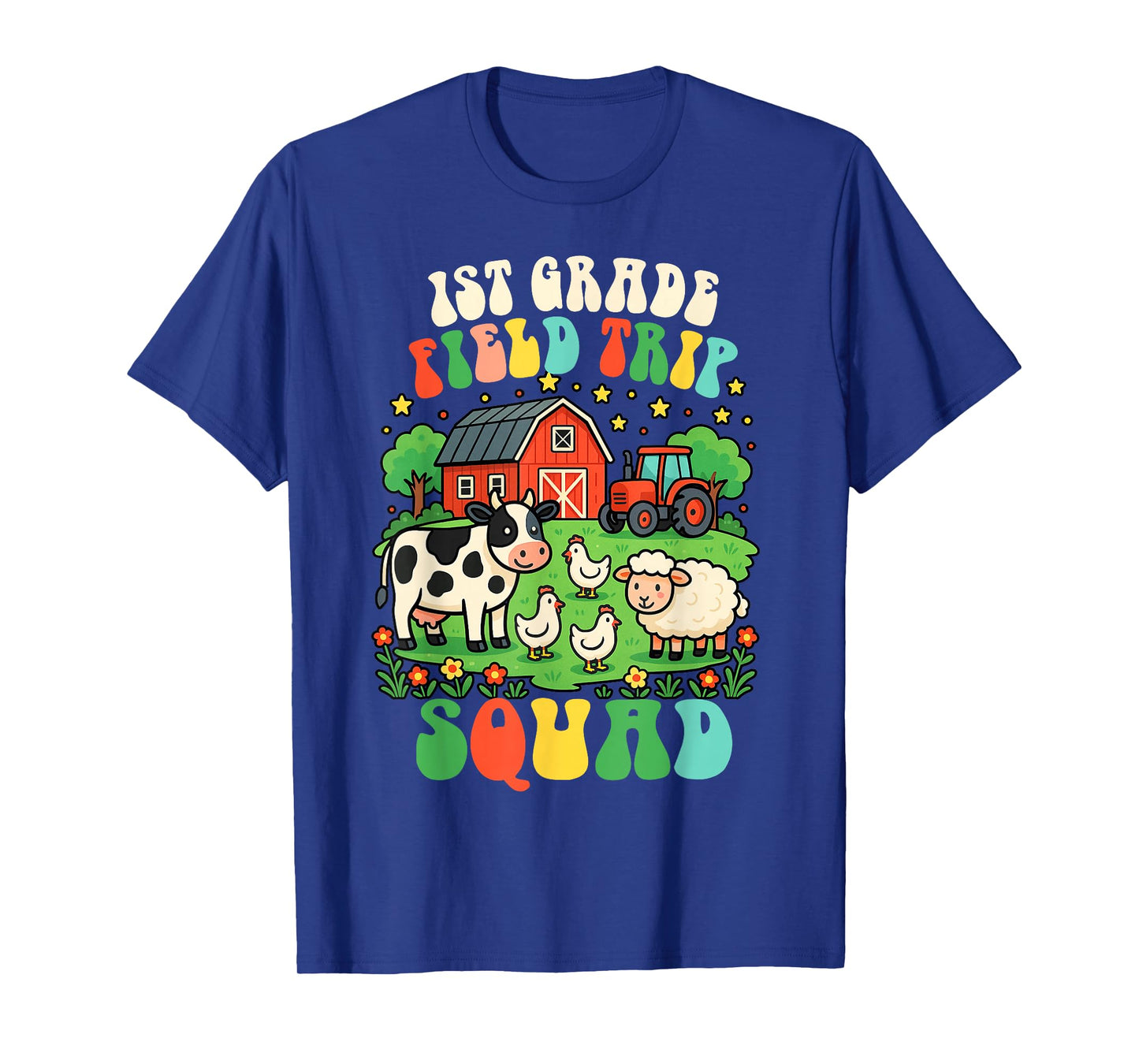 1st Grade Field Trip Squad Teacher Field Day Vibes Farm Life T-Shirt