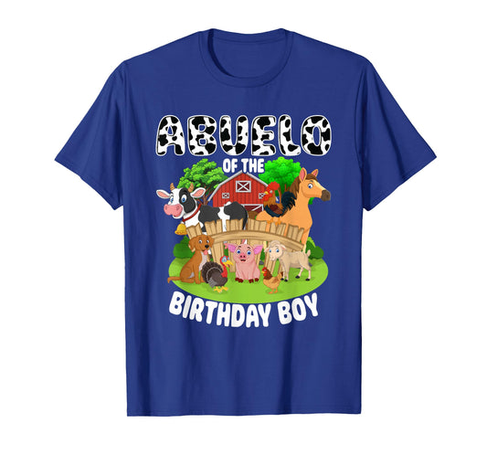 Abuelo of The Bday Boy Farm Animals Matching Farm Theme T-Shirt