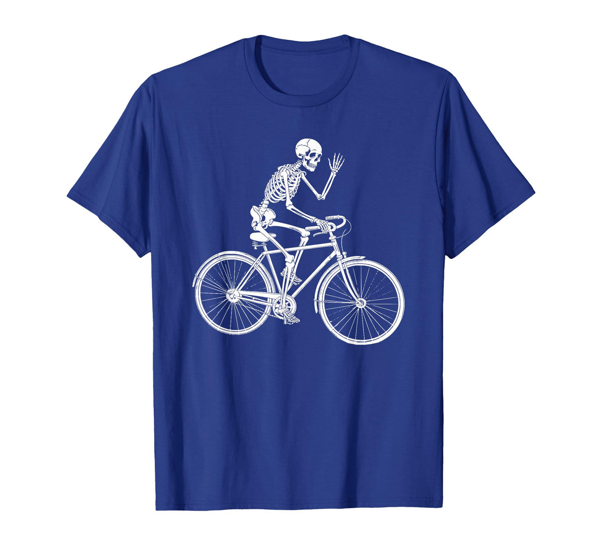 Skeleton Cyclist Waving Bike Rider Halloween T-Shirt