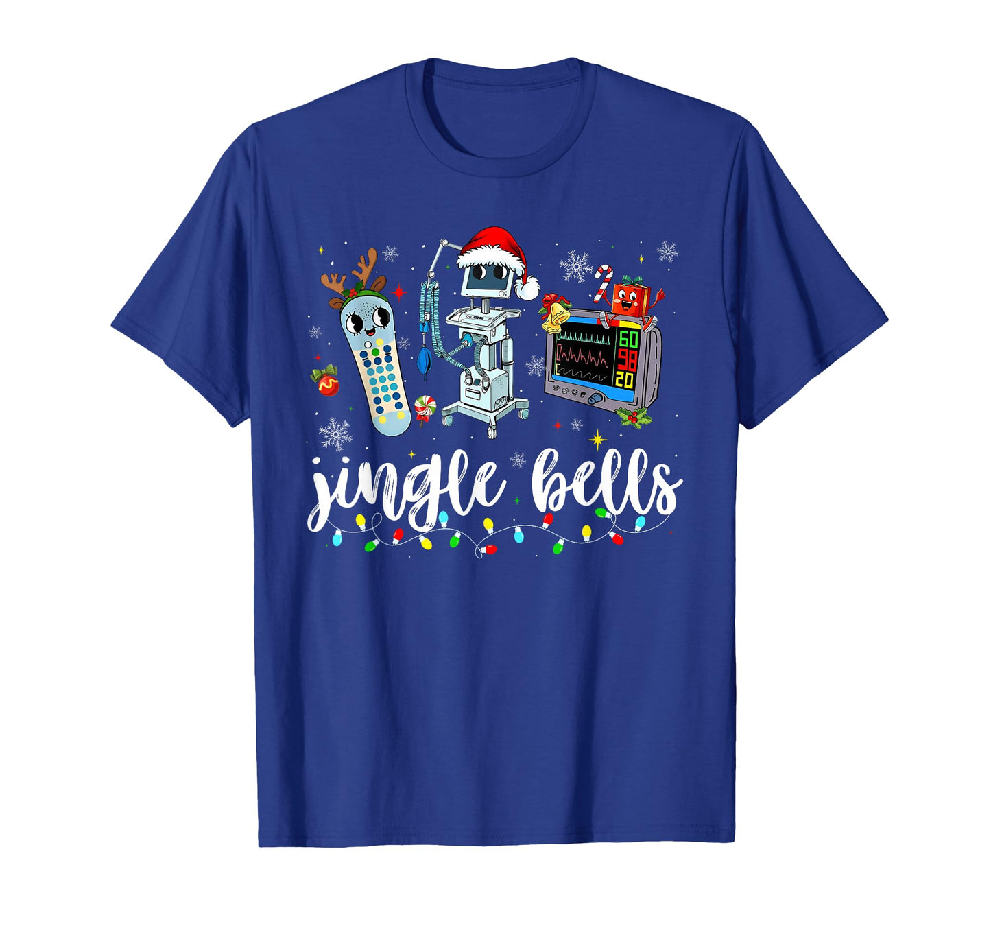 Christmas ER Nurse Jingle Bells Xmas Lights Holiday Pajamas T-Shirt