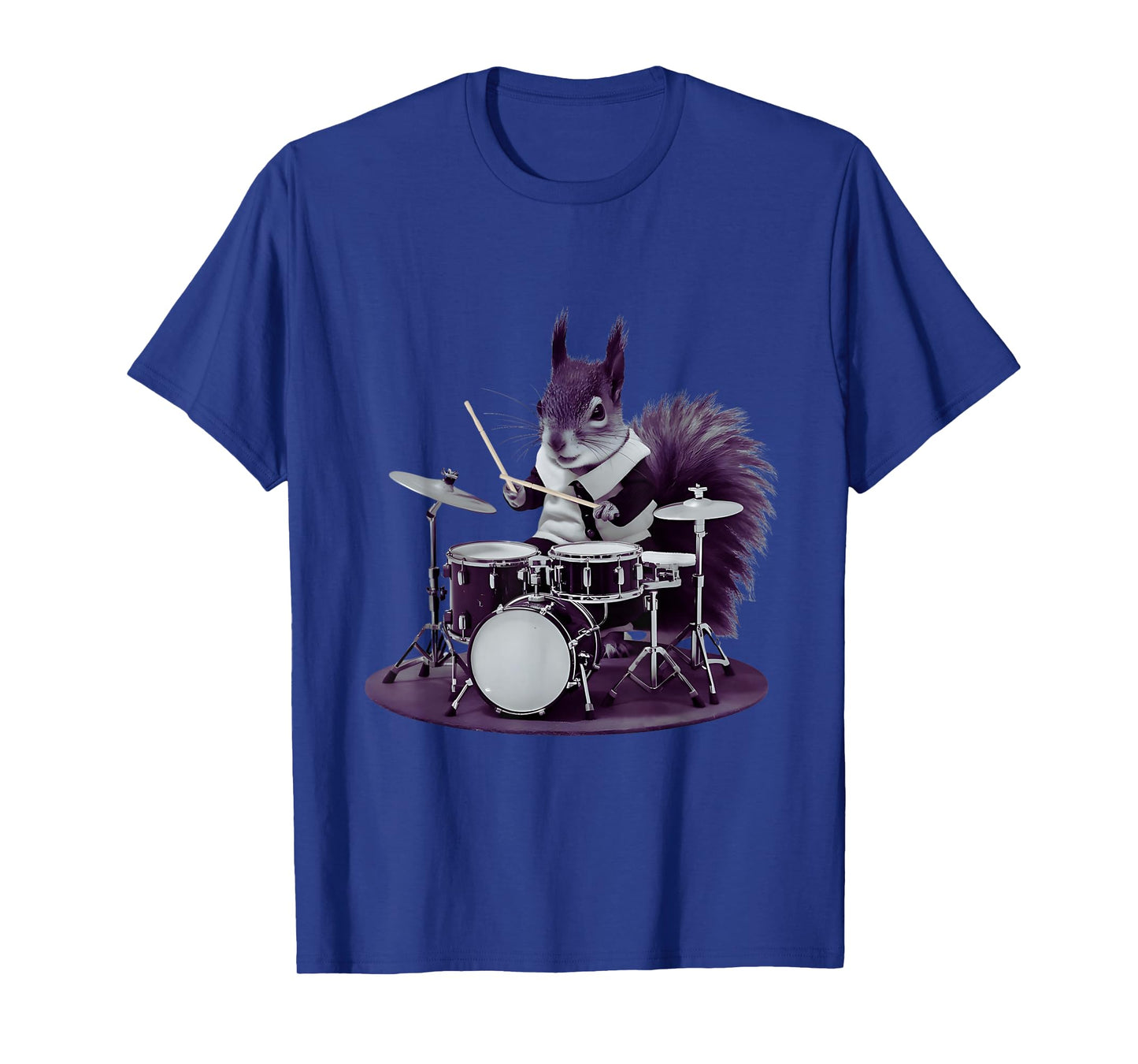 Squirrel Playing Drums Drumming Funny Drummer Squirrel Lover T-Shirt