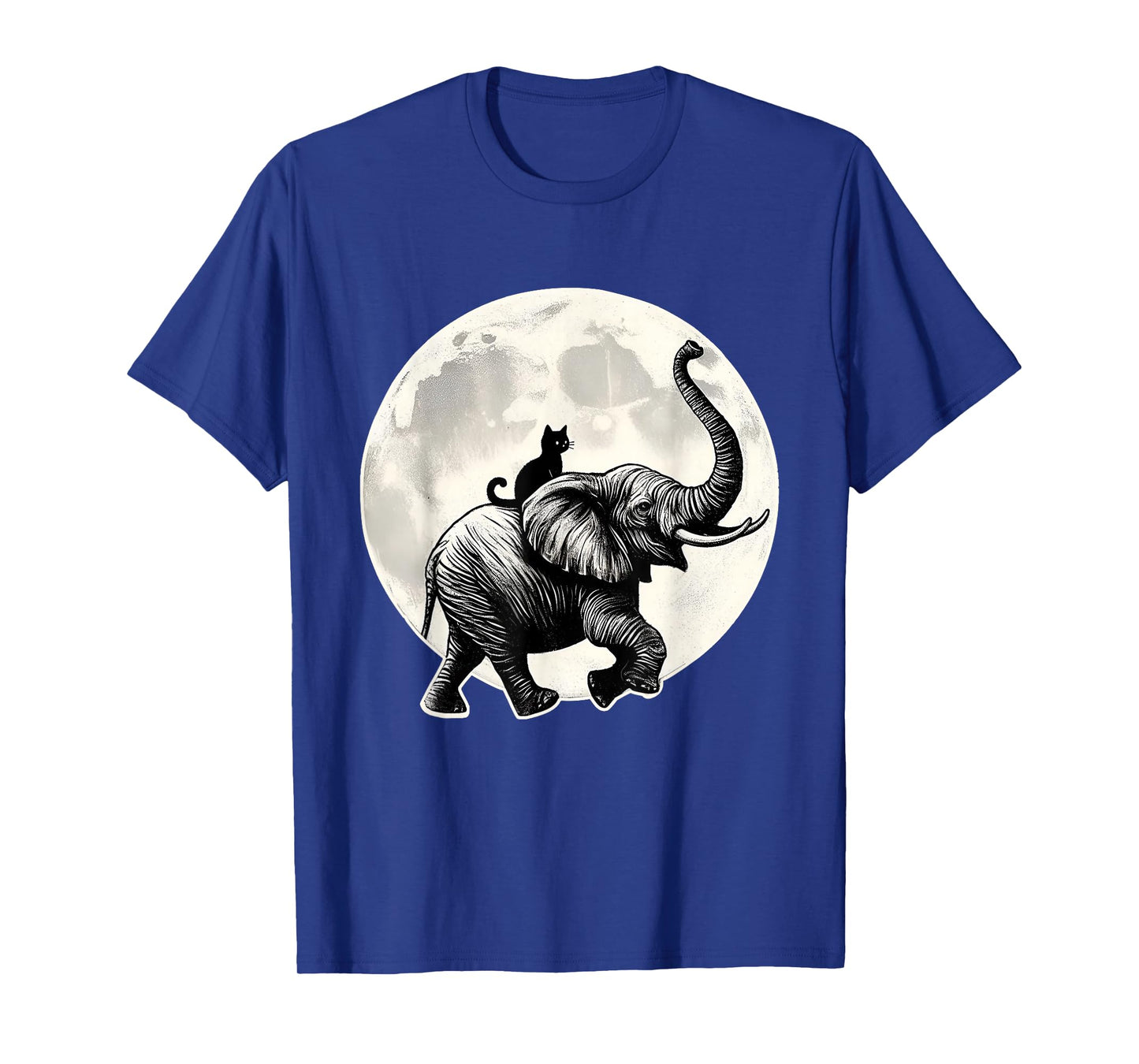 Cat Sitting Elephant Animal Elephant Lovers in The Moon T-Shirt