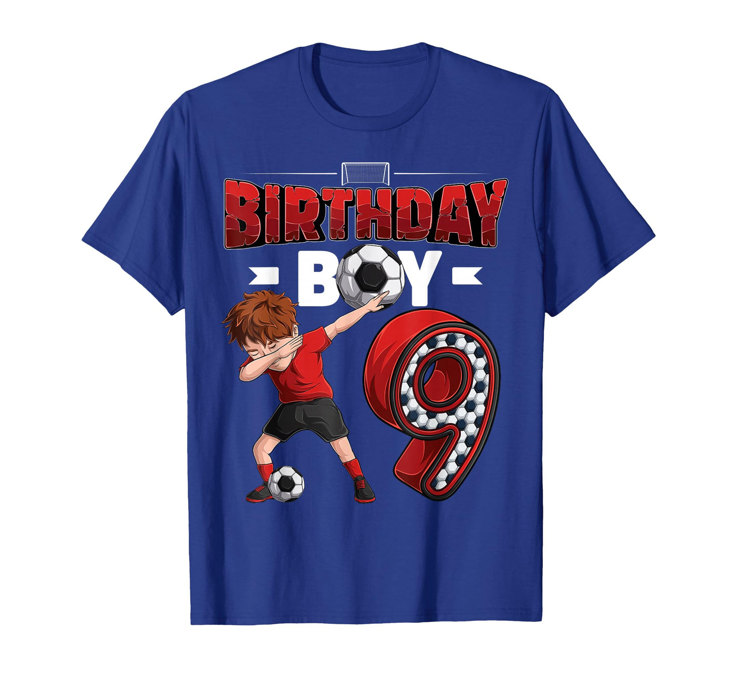 Dabbing boy 9 Year Old Soccer Player 9th Birthday Party T-Shirt