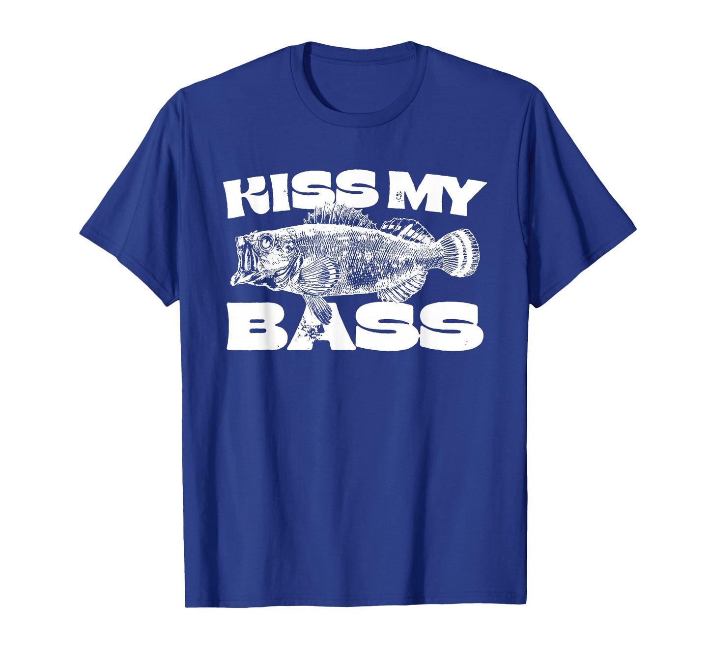 Funny Kiss My-Bass Fishing Lover Bass Fisher Womens Mens T-Shirt