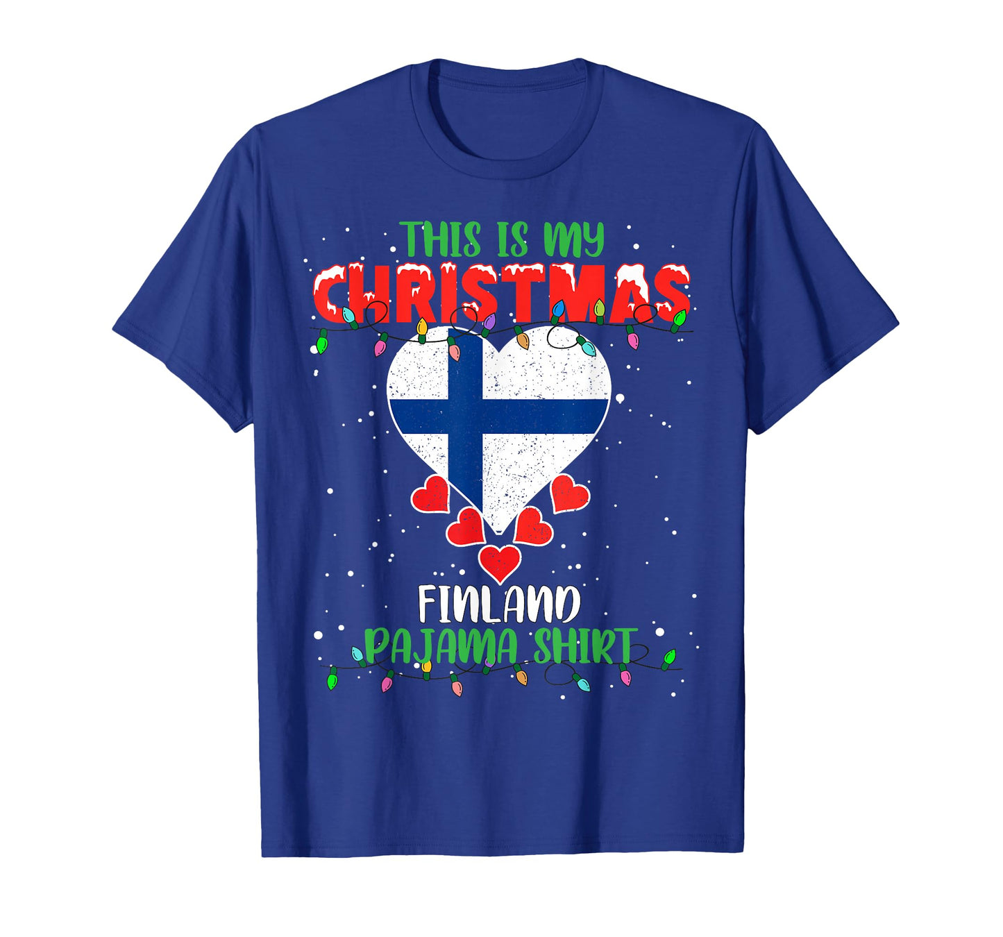 This Is My Christmas Lights Love Finland Flag Pajama T-Shirt