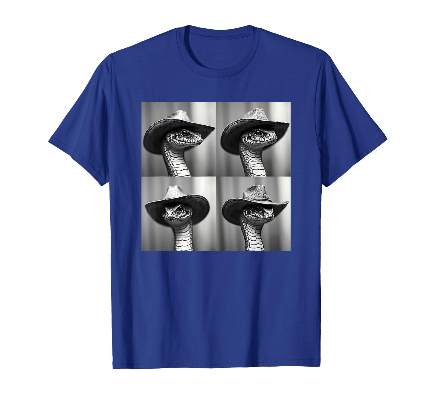 Snake Wearing Cowboy Hat Humor Animal Photobooth Snake Lover T-Shirt