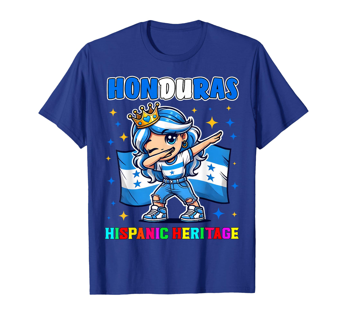 Honduras Dabbing Girl Hispanic Heritage Celebration for Kids T-Shirt
