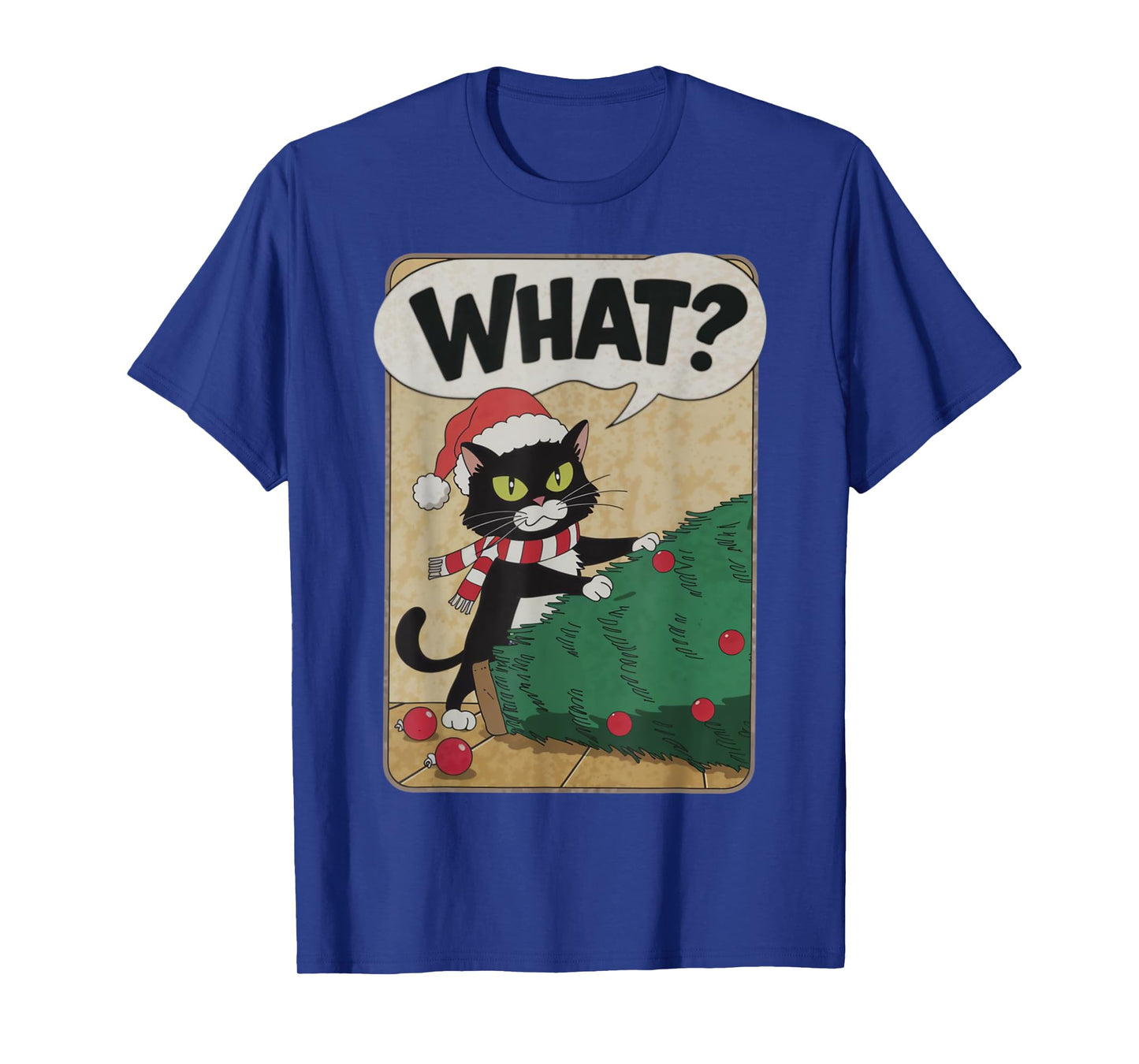 Funny Christmas Cat Christmas Tree Meowy Christmas T-Shirt