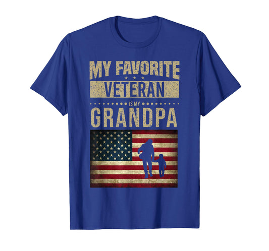 My Favorite Veteran Is My Grandpa American Flag Veteran Day T-Shirt