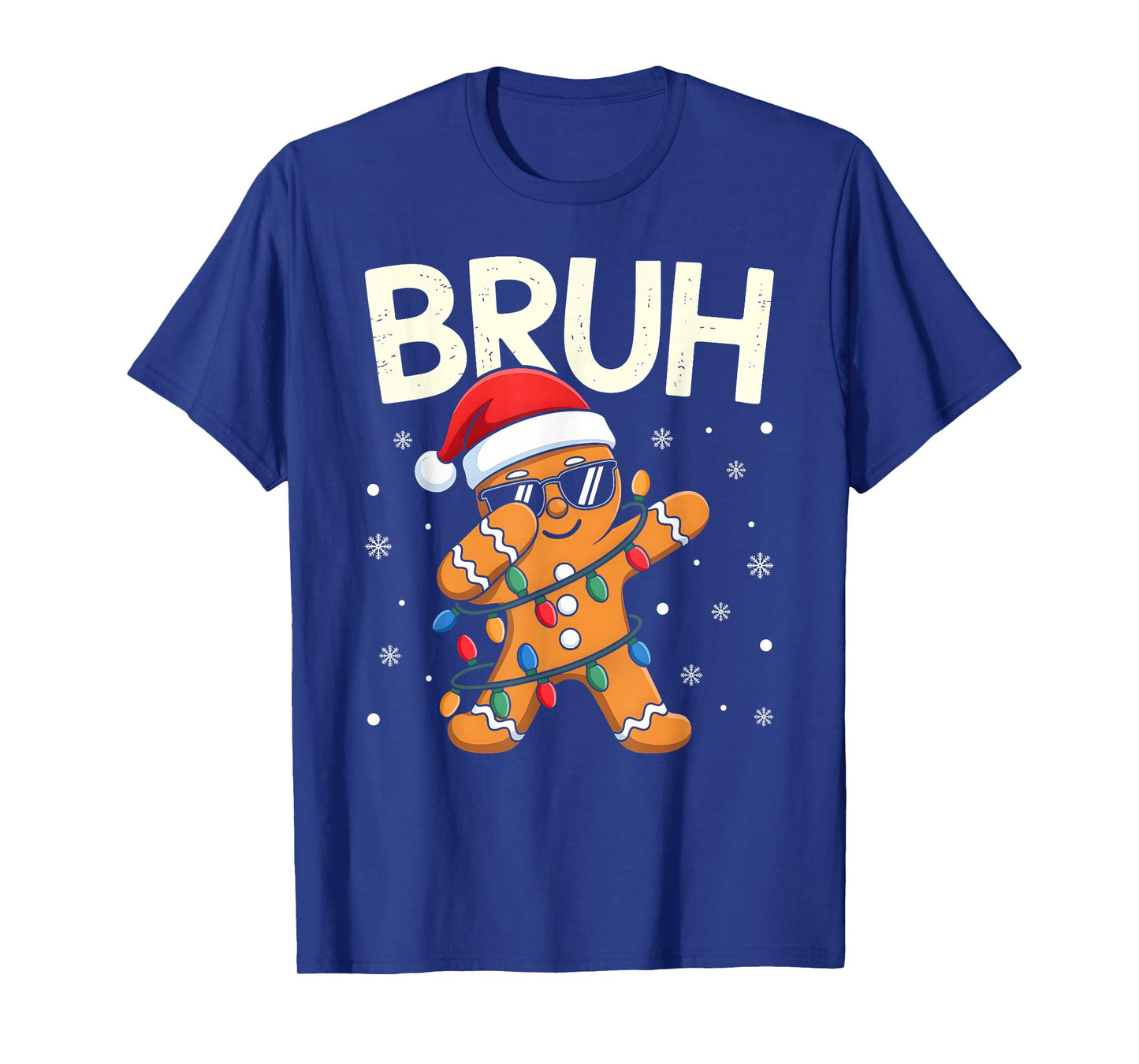 Bruh Christmas Gingerbread Boys Teens Kids Xmas Pajamas T-Shirt