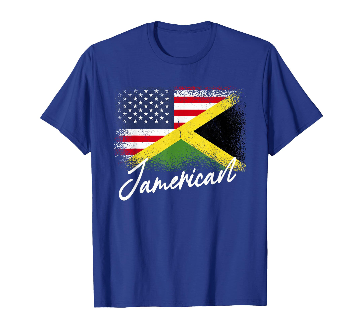 Jamerican - American Jamaican Roots America Jamaica Flag T-Shirt