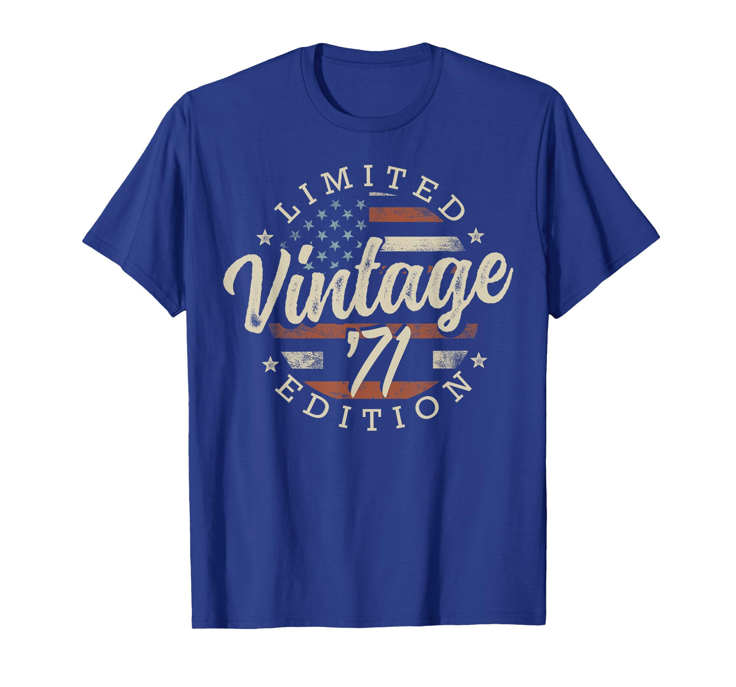 Vintage 1971 Limited Edition USA Flag 54th Birthday T-Shirt