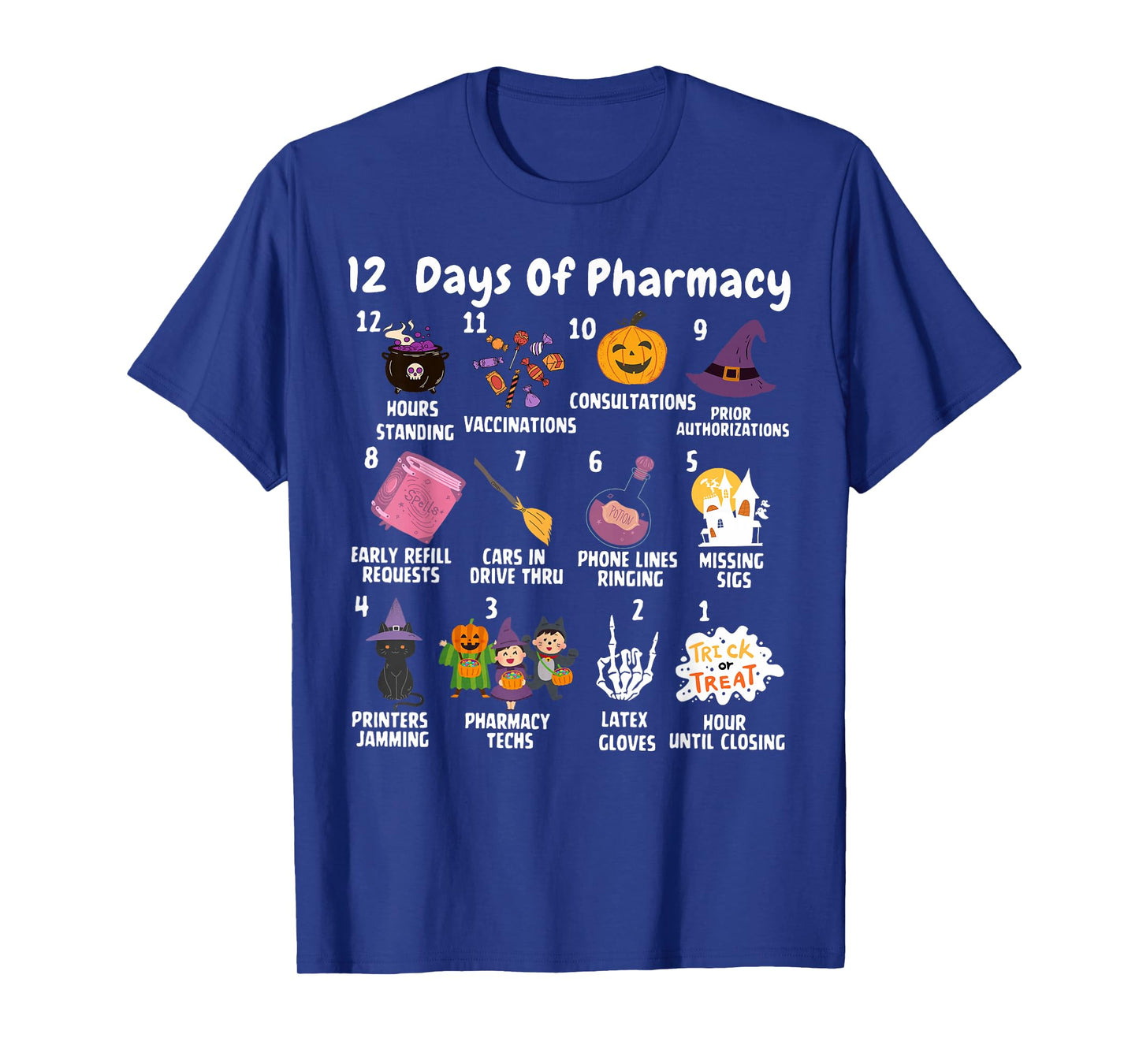 12 Days Of Pharmacy Halloween Pharmacists Tech Spooky Season T-Shirt