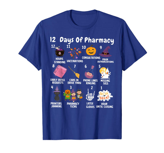 12 Days Of Pharmacy Halloween Pharmacists Tech Spooky Season T-Shirt