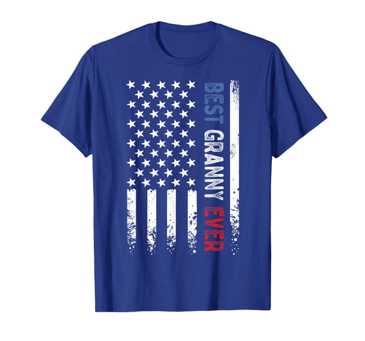 Mother's Day Best Granny Ever American Flag Patriotic T-Shirt