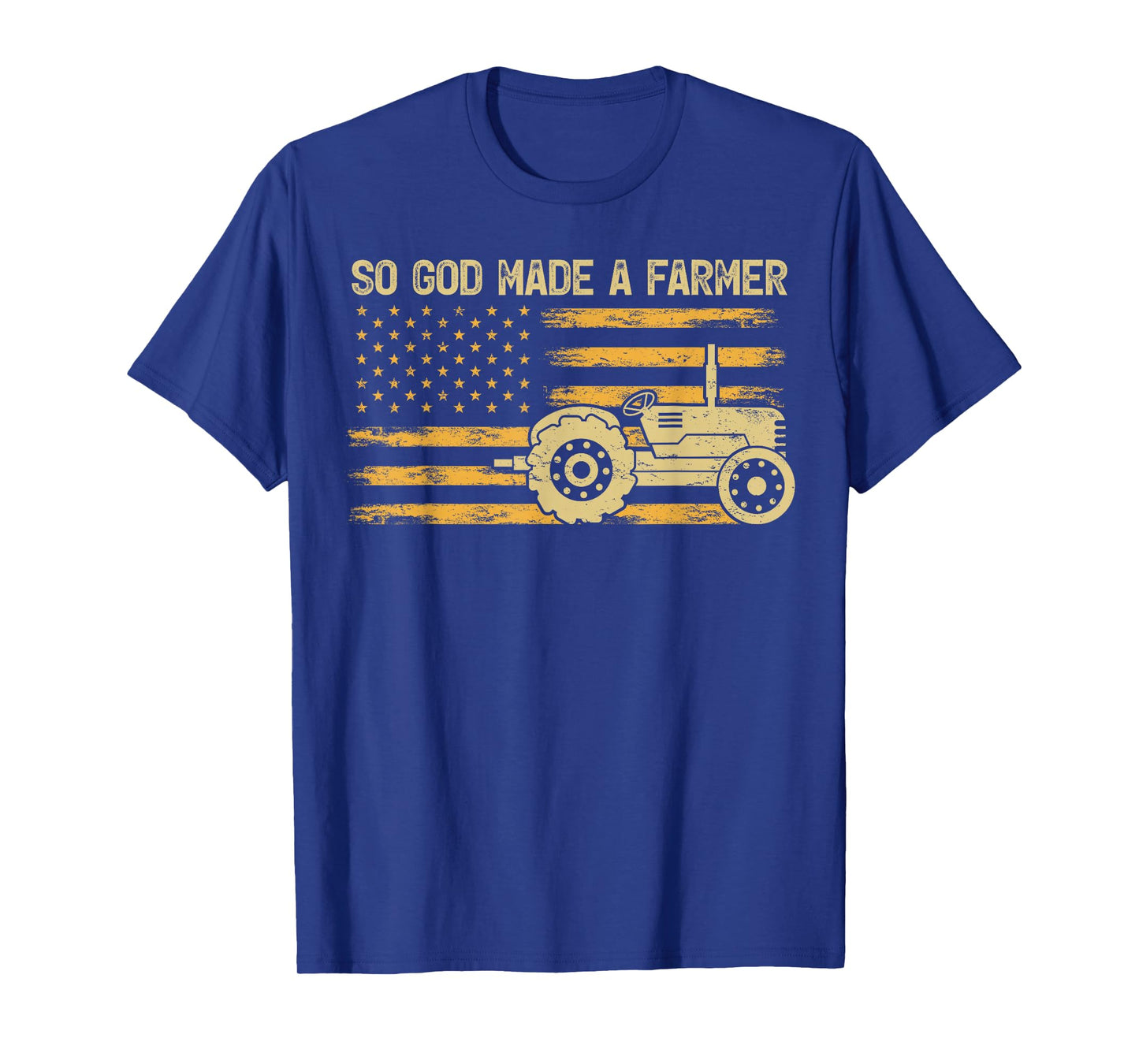 American Flag Tractor Retro So God Made A Farmer T-Shirt