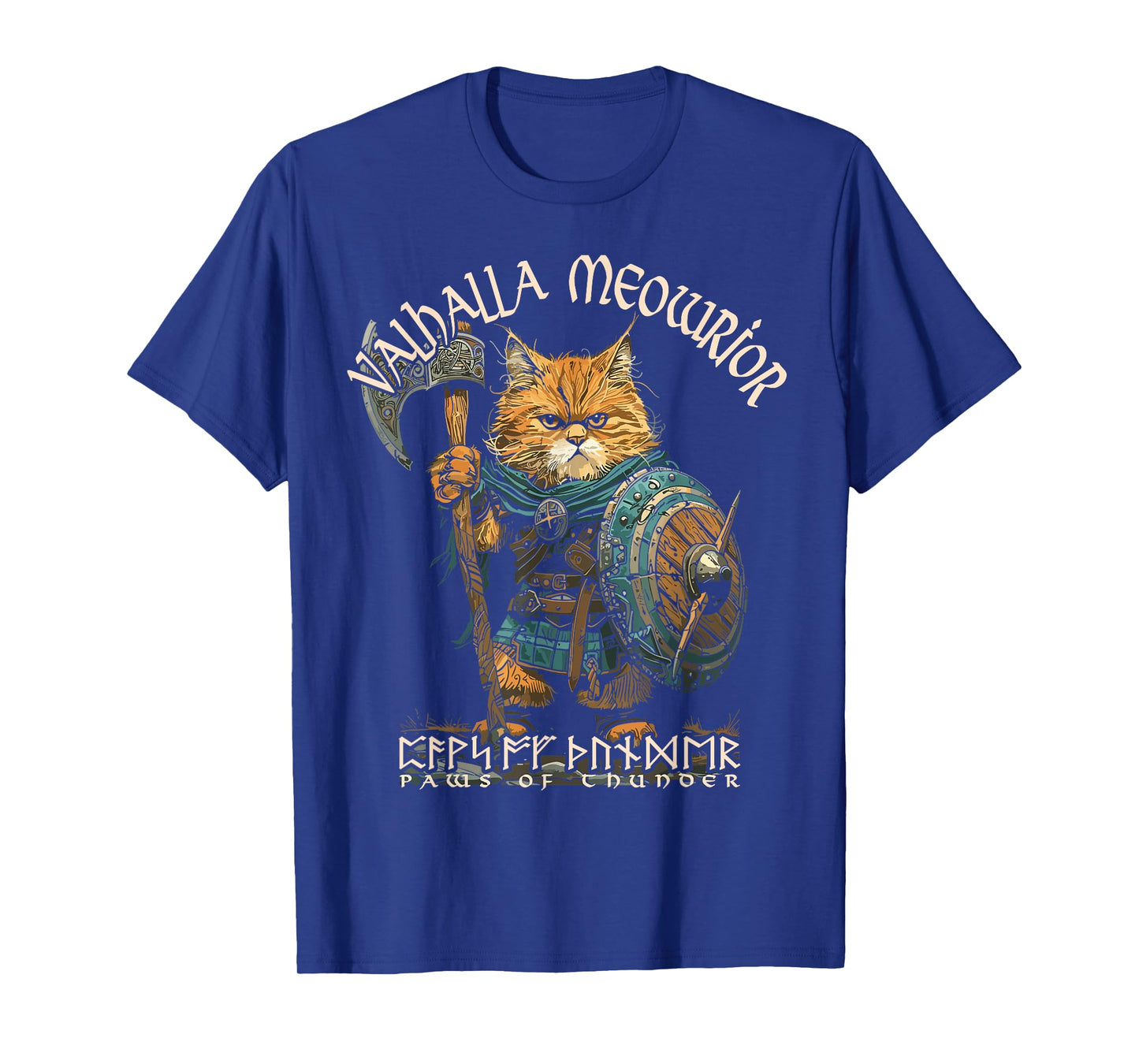 Nordic Norse Valhalla Viking Cat Warrior for Women Men Kids T-Shirt