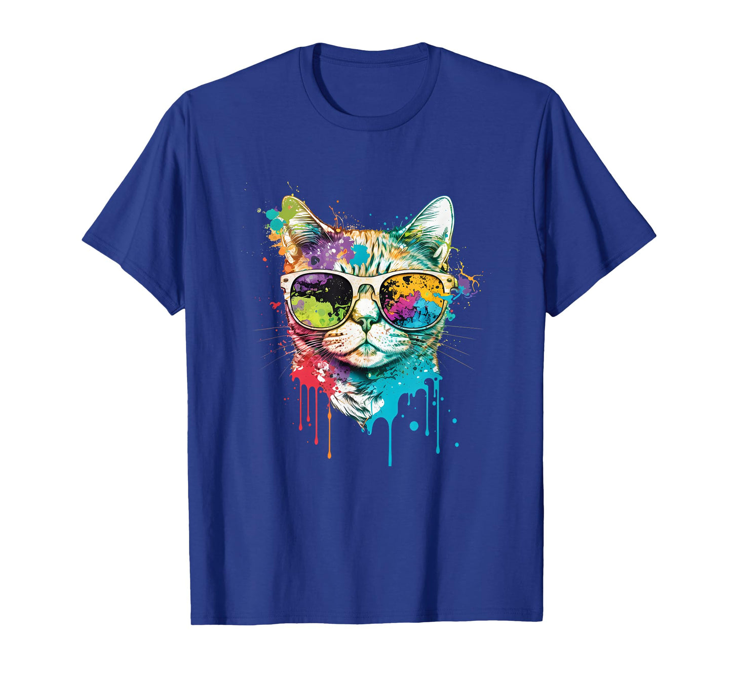 Colorful Cool Cat Tee – Retro Sunglasses Streetwear Cat T-Shirt