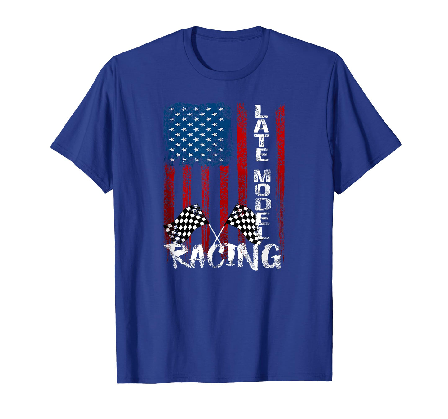 Late Model Racing Dirt Track Race Car American Flag USA T-Shirt