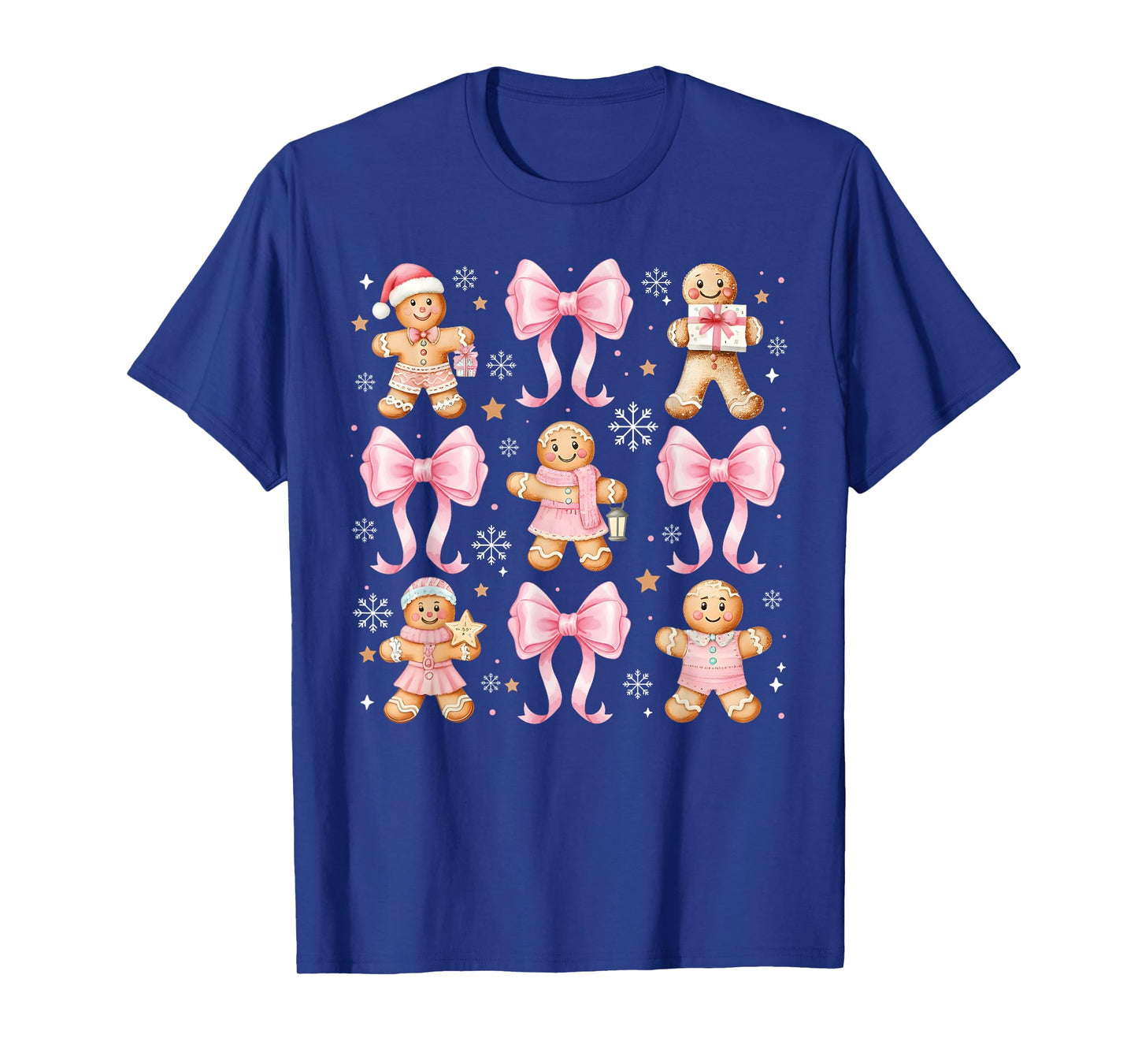 Coquette Bow Christmas Gingerbread Cookie Baking Girly Kids T-Shirt