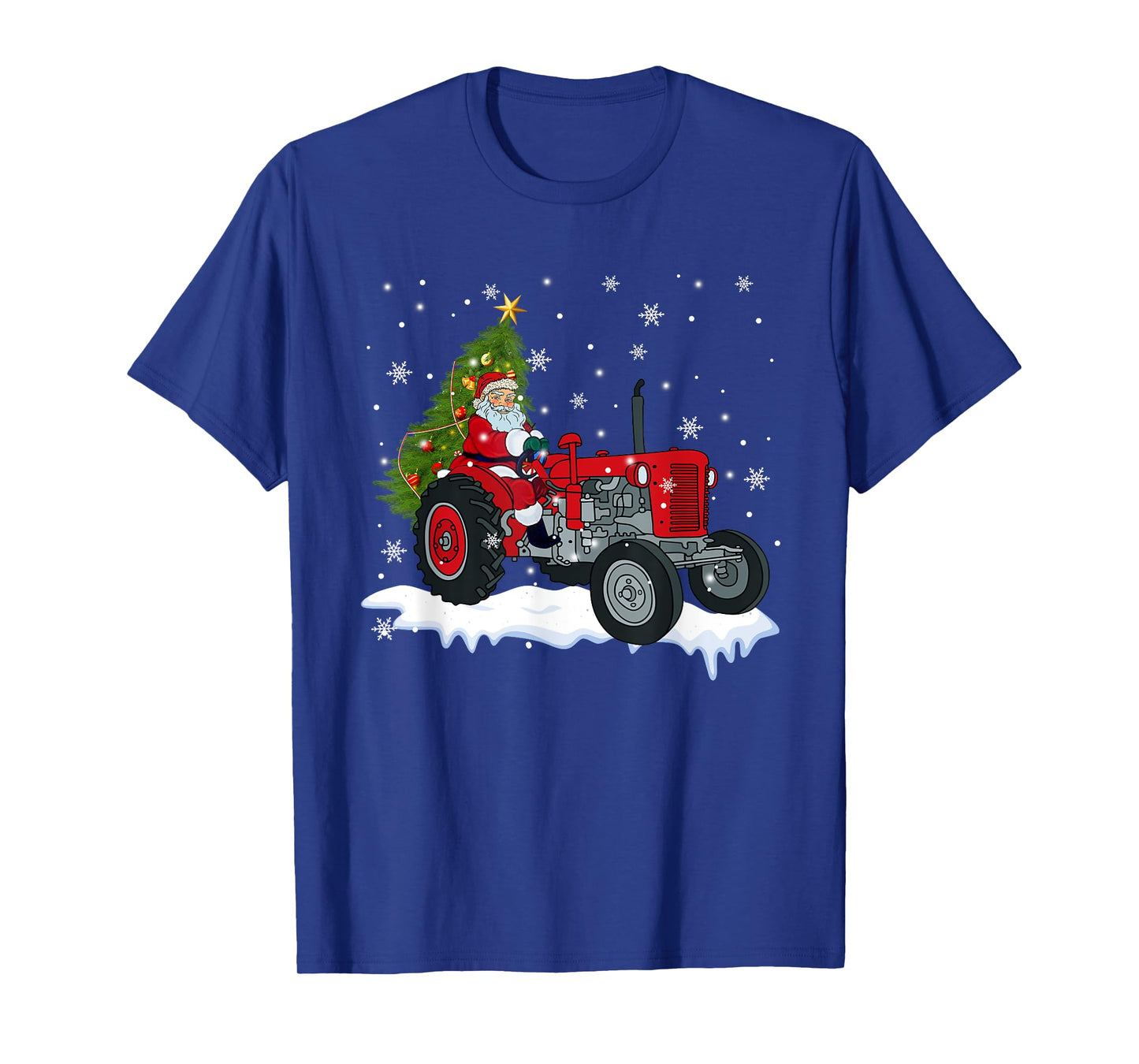 Christmas Santa Claus Riding Tractor Xmas Tree Tractor Lover T-Shirt