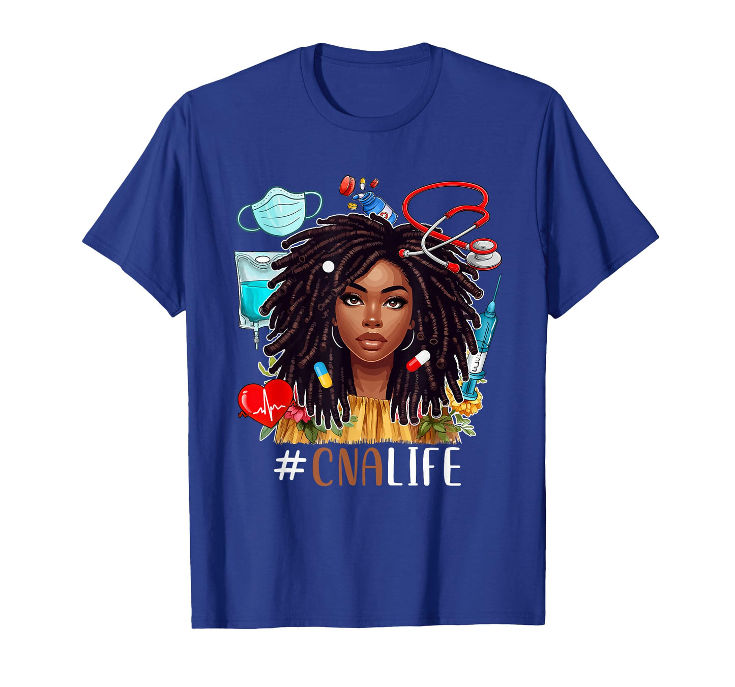 CNA Costume Afro Woman Nurse Nursing Proud Black History T-Shirt