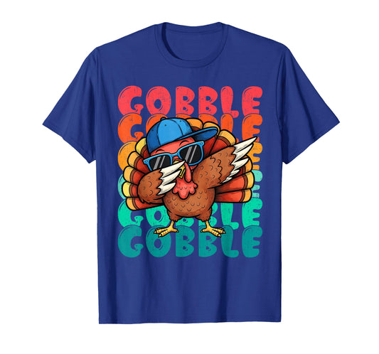 Funny Turkey Dabbing Shirts Thanksgiving Men Toddler Boy T-Shirt