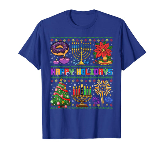 Christmas Hanukkah Kwanzaa Feliz Navidad New Year Ugly Xmas T-Shirt
