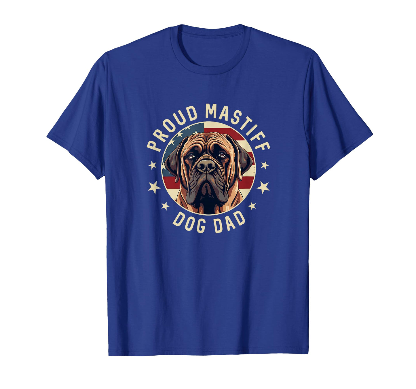 Proud Mastiff Dad American Flag Patriotic Mastiff Dad T-Shirt