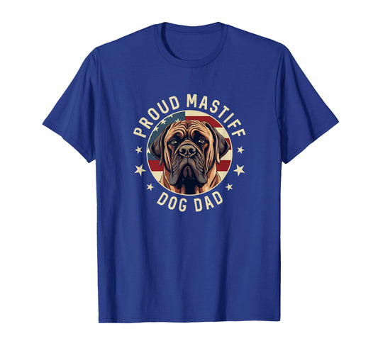 Proud Mastiff Dad American Flag Patriotic Mastiff Dad T-Shirt