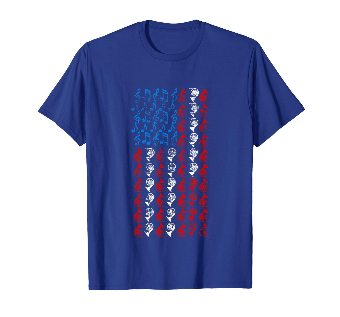 French horn American Flag 4th of July Men Women Hornist USA T-Shirt