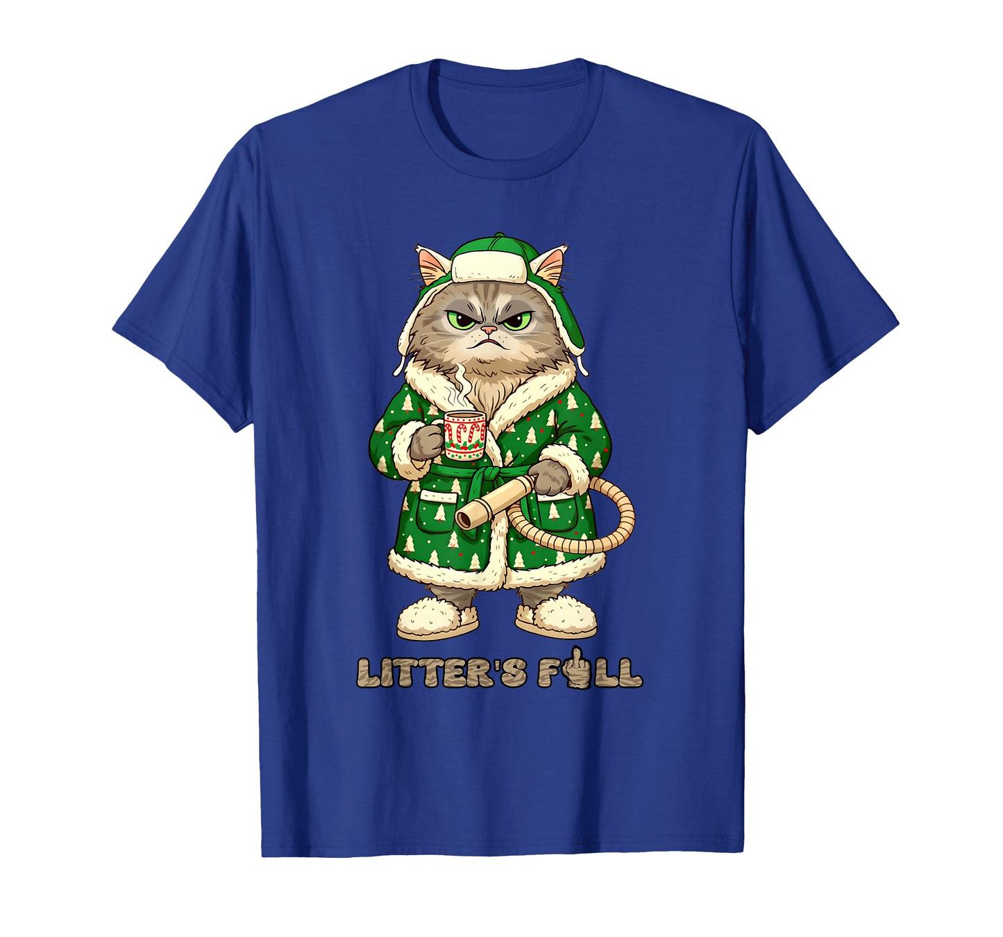 Funny Christmas Cat Litter Full’s Men Women Meme Xmas T-Shirt