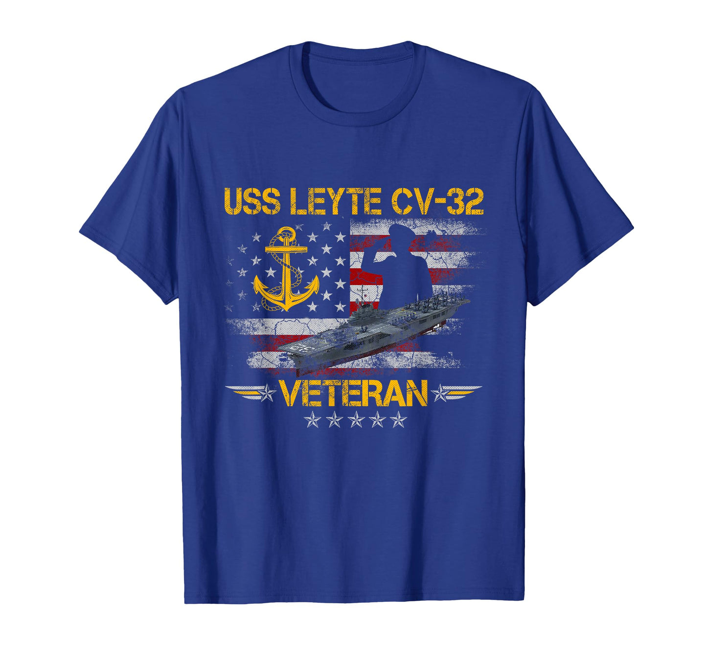USS Leyte CV-32 Aircraft Carrier Veteran Flag Veterans Day T-Shirt