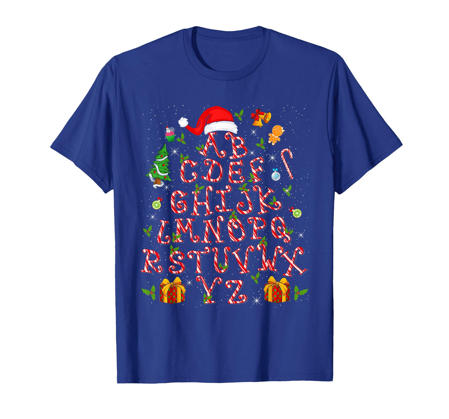 Christmas Tree Alphabet Candy Cane Xmas Holiday Teacher T-Shirt