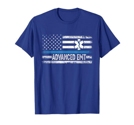 American Flag USA Advanced EMT AEMT Medical Technician T-Shirt
