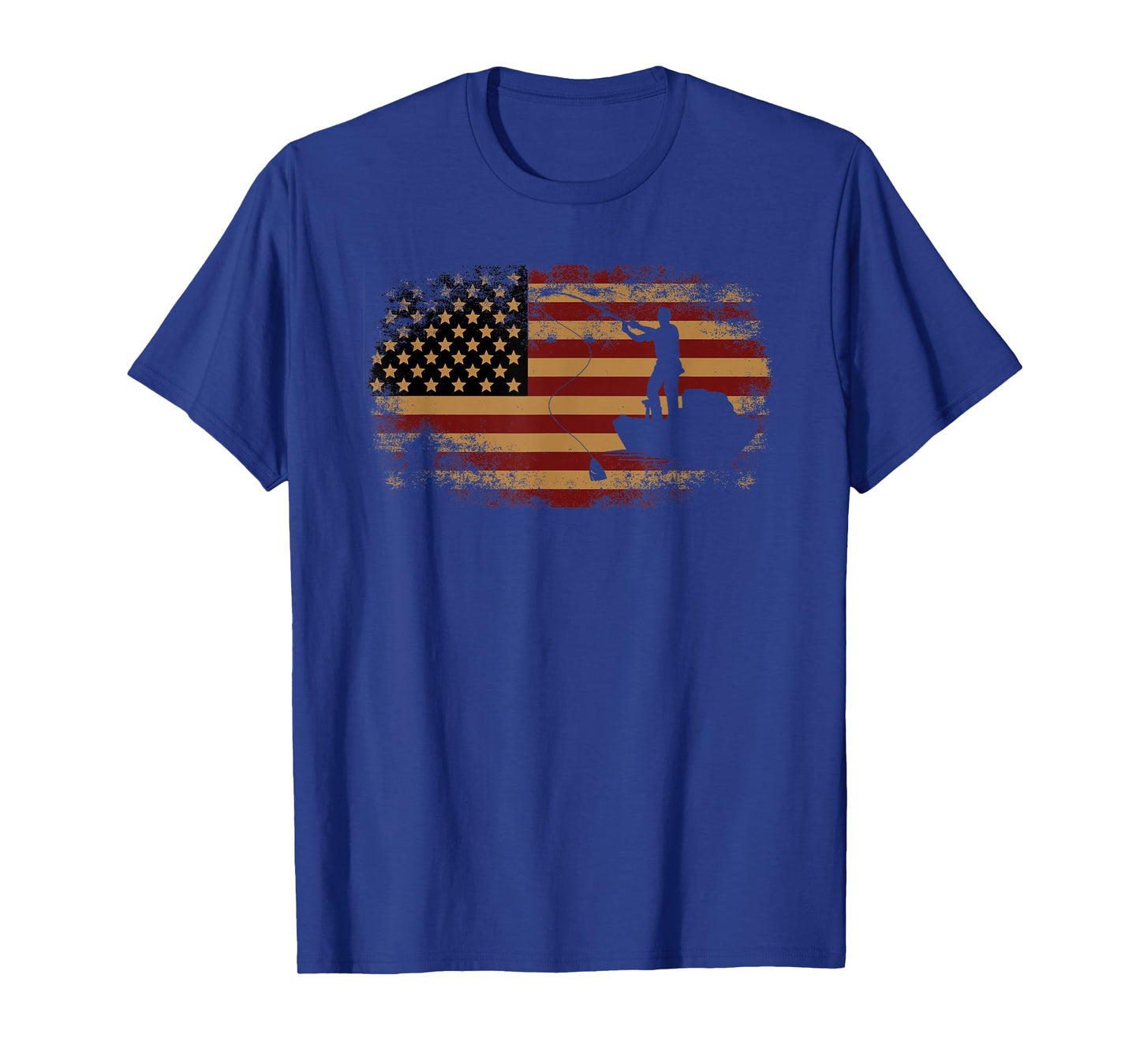 Fishing Patriotic Usa American Flag 4Th Of July T-Shirt