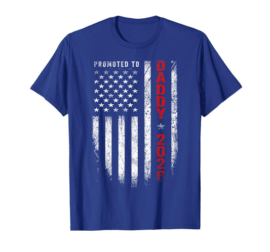 Patriotic Mens Promoted to Daddy Est 2026 First Time Dad T-Shirt