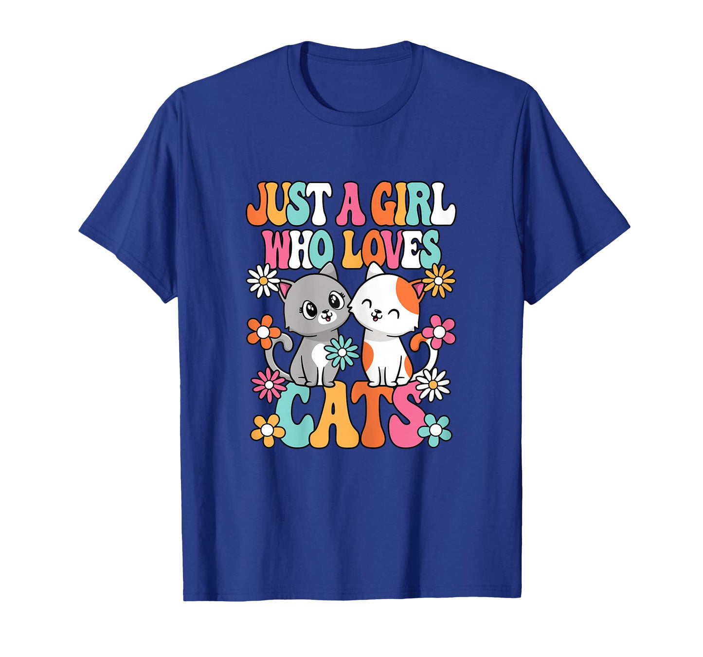 Just A Girl Who Loves Cats Cute Cat Lover Kitten Girls Kids T-Shirt