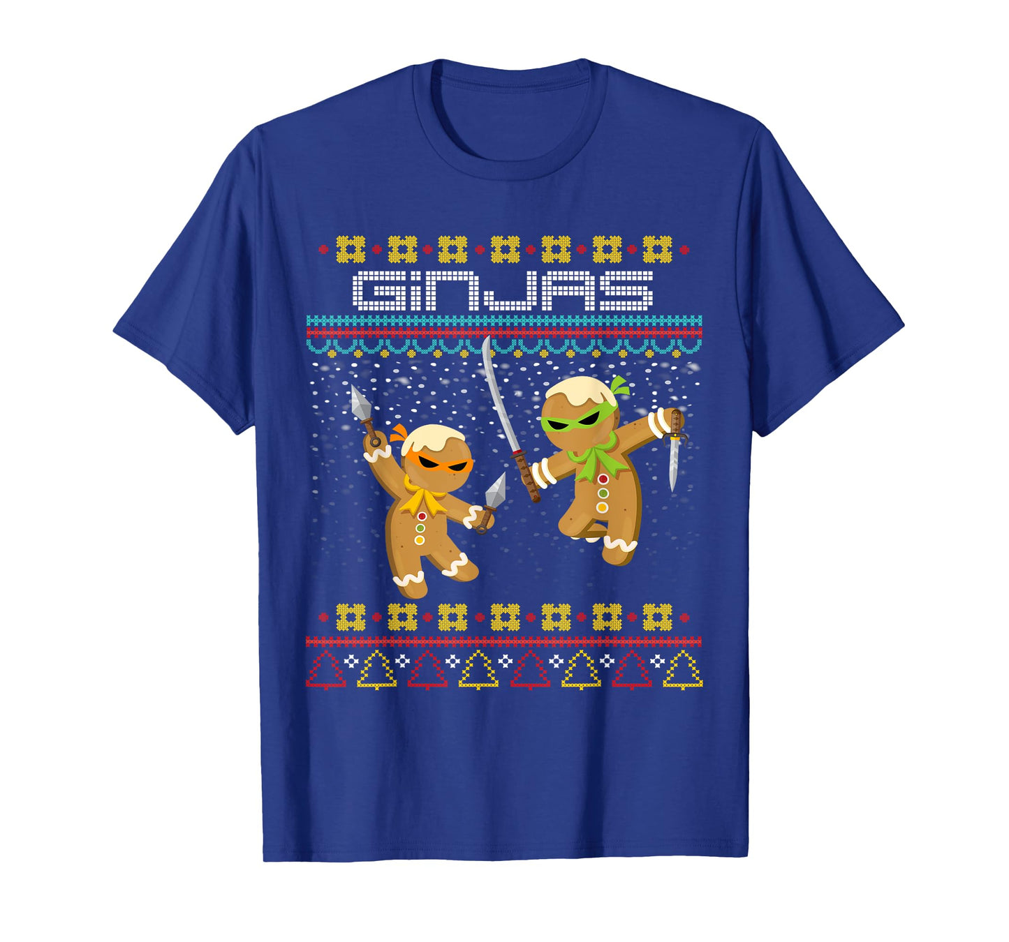 Funny Ginjas Gingerbread Ninjas Funny Ugly Christmas Sweater T-Shirt