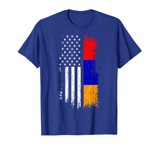 Armenian American Flag T Shirt - Pride Armenia USA Tees T-Shirt