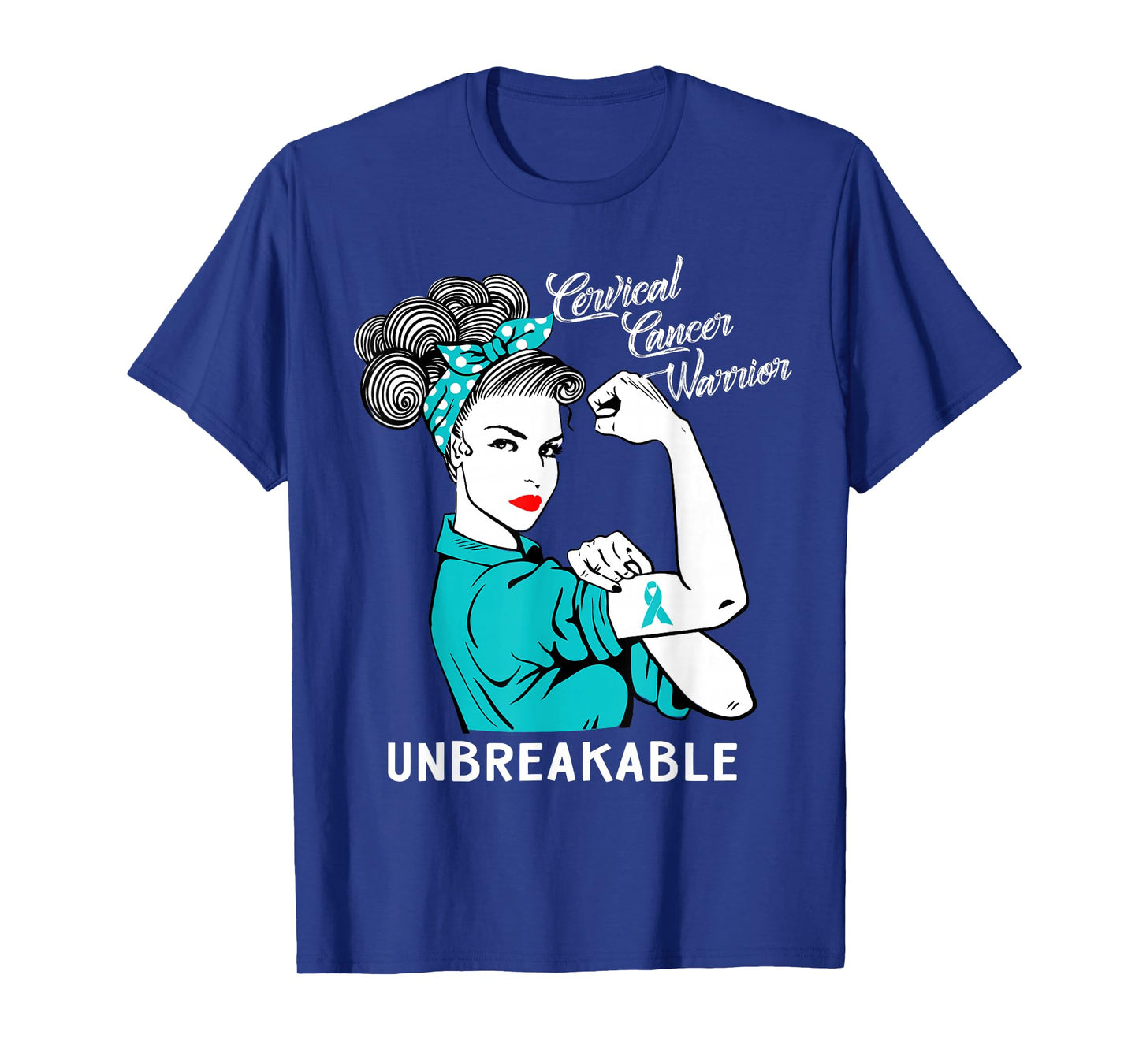 Cervical Cancer Warrior Unbreakable T-Shirt Awareness Gift T-Shirt
