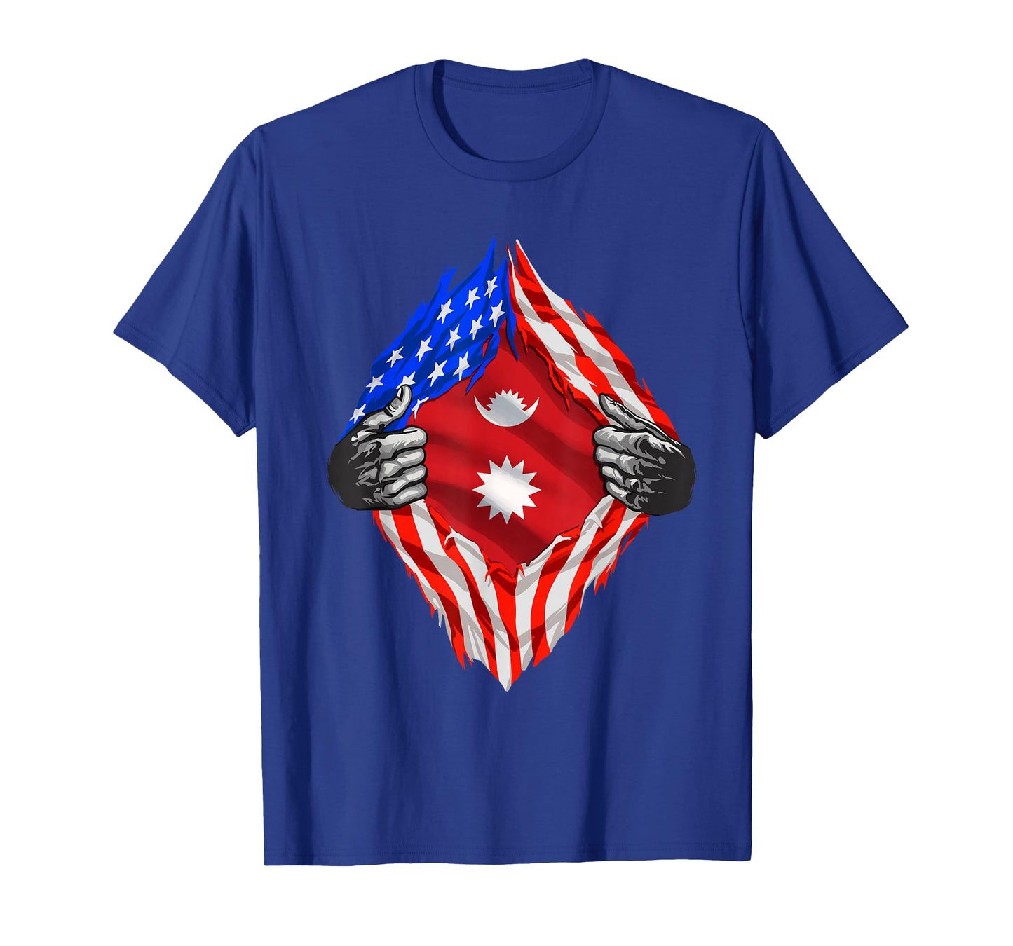 Nepali Tshirt Super USA Nepal Flag Nepalese American Roots T-Shirt