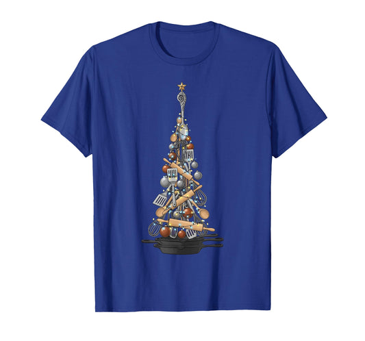 Chef Christmas Tree Xmas Cook Baking Funny Cooking Baker T-Shirt