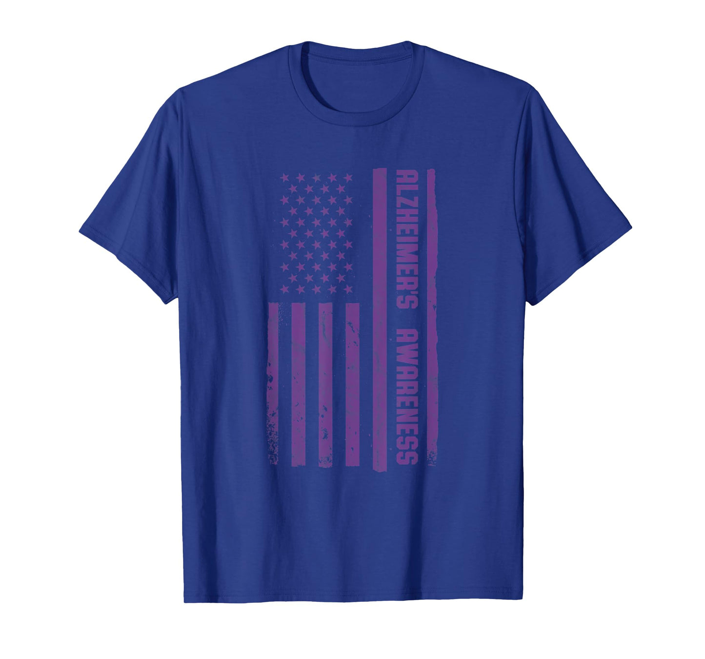 Alzheimer's Awareness Month Vintage American Flag Dementia T-Shirt