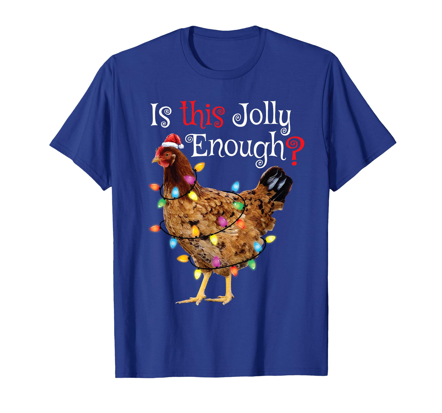 Christmas Chicken Shirt Women Men Kids Funny Santa Chicken T-Shirt
